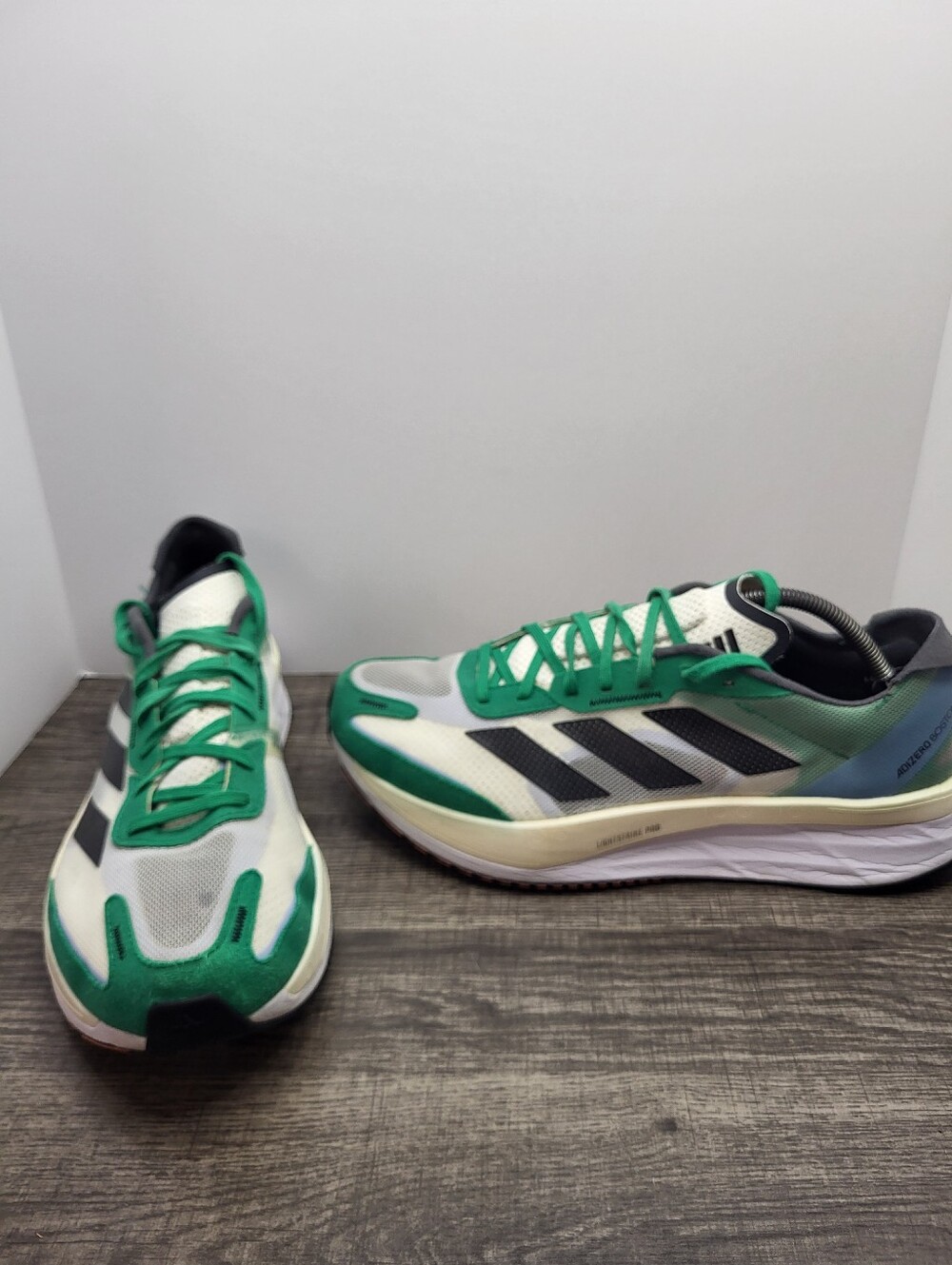 Adidas Adizero Boston 11 Green Running Shoes Sneakers Mens Size 12